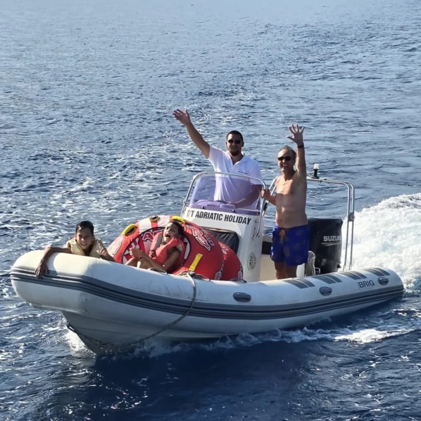 Aerial view of Gulet Adriatic Holiday cruising the Croatian coast